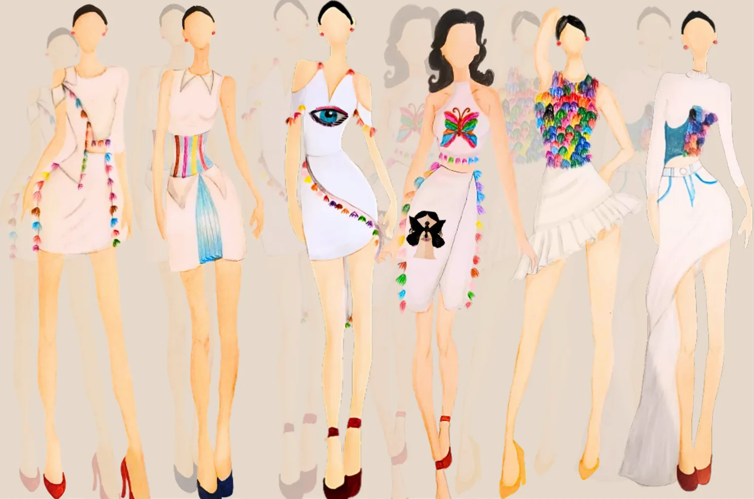 No Waste Fashion illustrated collection lineup