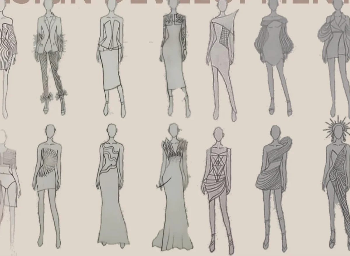 With Brave Wings She Flies design-development sketches